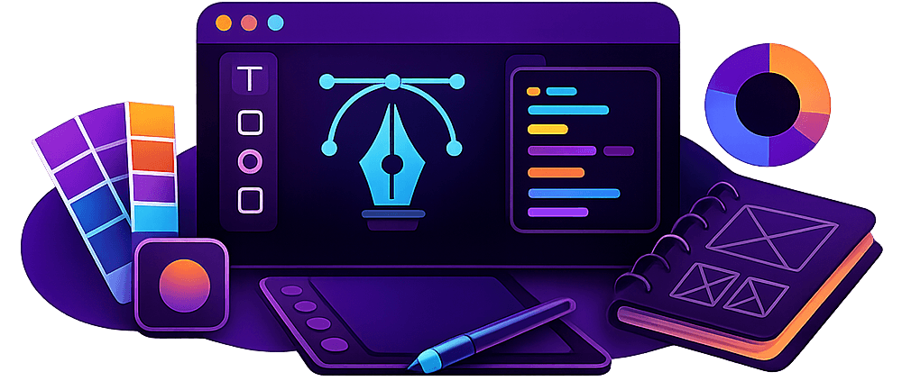 Craftsperson's workspace with design and engineering tools